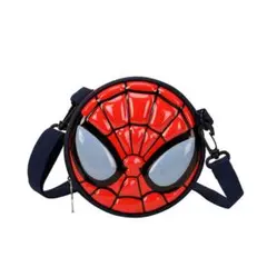 子供キッズショルダーバッグ　お出かけ便利グッズ　スパイダーマン　円型