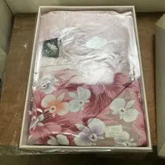 ※長期保管品 未使用 羽毛布団 ピンク 花柄 140cm x 190cm