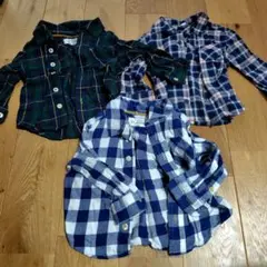 チェックシャツ　まとめ売り　男の子　８０
