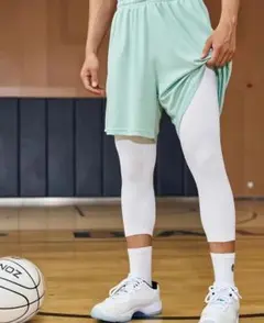 ホワイト スポーツ レギンス バスケ