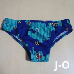 マックスポーツ J-O 男の子用水着 青 魚とブロック模様