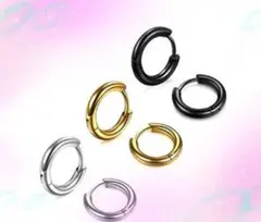 f21【数量限定】在庫わずか 2個セット シルバー フープ ピアス♪男女兼用 7