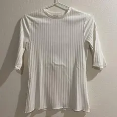 ZARA BASIC リブTシャツ Mサイズ ホワイト 白