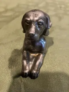 金属製犬の像 約15cm シルバー色 ペーパーウェイト