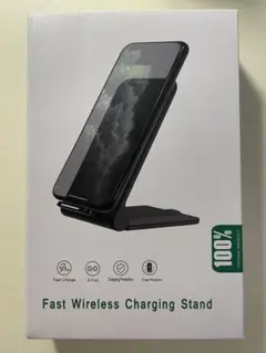 ワイヤレス充電器 2in1 最大15W Qi認証 iPhone対応 充電スタンド