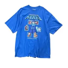 7TSM3【CAPCOM】MEGAMAN プリントTシャツ　ブルー　古着used