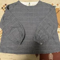 チェック柄 バルーン袖ブラウス S値下げ