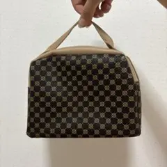 ブラウン ロゴパターン ハンドバッグ