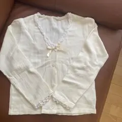アイボリー レース付きカーディガン 120cm