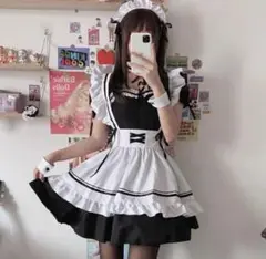 【Sサイズ】メイド服 萌え コスプレ 衣装 ロリータ かわいい 6点セット