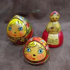 ロシア ダブルマトリョーシカ・ゴーリキー 人形 置物 2個セット