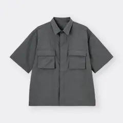 新品　GU ナイロンオーバーサイズシャツ［5分袖］