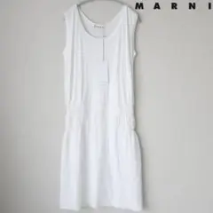 新品 MARNI マルニ 春夏 ミニ ワンピース 綺麗シルエット 白 38 S