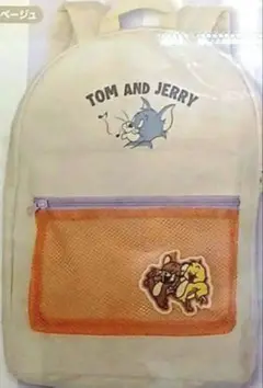 ✨️限定品【トムとジェリー】メッシュポケットリュックサック　ベージュ✨️