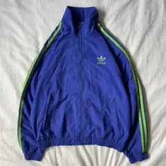 adidas アディダス トラックジャケット 90s ブルー 青 黄緑 レトロ