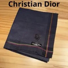 Christian Dior ネイビー チェック柄 ハンカチ新品
