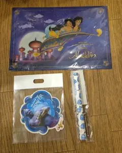 アラジン クリアファイル、ステッカー、ボールペン3点セット