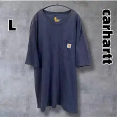 carhartt カーハット 胸ポケット Tシャツ ネイビー L