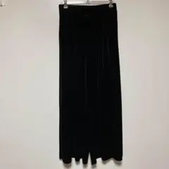 ◯anni plus ブラック ベルベット ワイドパンツ