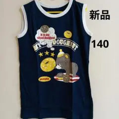 ネイビー ドーナツ くま　 男の子タンクトップ 140