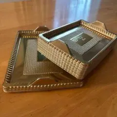 金色の金属製インテリアトレイ1個セット
