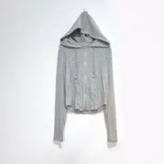 Dazy♡ フルジップパーカー リブスウェット フーディー サムホール L