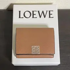 LOEWEロエベ★三つ折り財布 アナグラムトライフォールドウォレット6cc タン