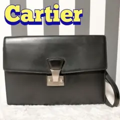 Cartier カルティエ セカンドバッグ カボション ブラック