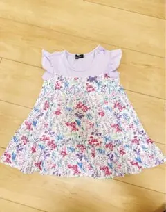 BEBE べべ　 パープル　花柄ワンピース　90