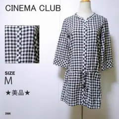 CINEMA CLUB ギンガムチェック チュニックシャツ 7分袖 美品
