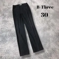 【ビースリー】スラックス ストレッチパンツ (30) 黒 オフィス 美脚