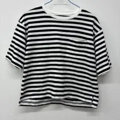 ストライプ 半袖Tシャツ ポケット付き　XS〜 S ◆35