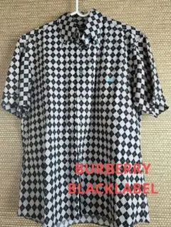 BURBERRY BLACKLABEL 半袖シャツ　ダイヤ柄 L