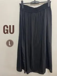 超美品☆【GU】フレアロングスカート L ブラック