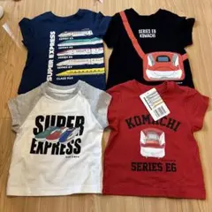 【新品未使用】90 こまちJR EAST 半袖 Tシャツ 保育着まとめ売り4枚
