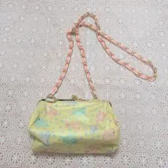 fafa がま口 チェーン バッグ ポシェット 猫 黄色 ゆめかわいい