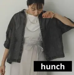 hunch 人気商品 オーガンジー ケミカルウォッシュ 5分袖シャツ 新品タグ有