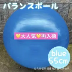 703 バランスボール ブルー 青 トレーニング　ヨガ　55cm