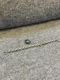 シルバー チェーンブレスレット & ブラックリング