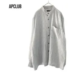 APCLUB 長袖トップス　シャツ　ストライプ総柄　おしゃれ