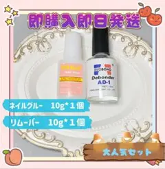 即発送・ネイルアート大人気セット リムーバー10g+ネイルグルー10g