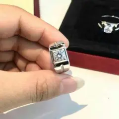 『品質重視』新 ダイア男性指輪 モアサナイト 1.0ct リング プラチナ 34