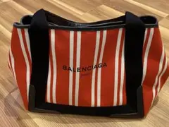 バレンシアガトートバック 赤ストライプ