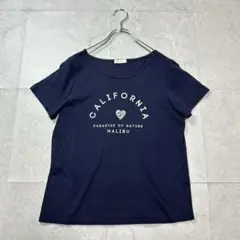 【earth music & ecology】プリントTシャツ ネイビー F
