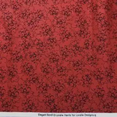 ロラライハリス　Elegant Scroll レッド生地　45㎝×110㎝