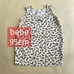 bebe レオパード柄ノースリーブトップス 95cm