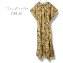 【シャツワンピース】Licee Reuche✨良品✨ひまわり柄 フレンチスリーブ