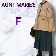aunt marie's アントマリーズ★ノーカラーコート★パイピングショート丈