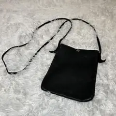 美品✨】特価‼️】本革　レザー　サコッシュ　ブラック　ショルダーバッグ　男女兼用