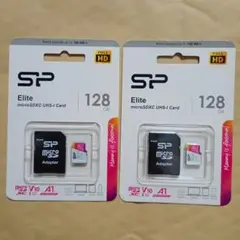 2個セット microSDXCカード 128GB メモリーカード シリコンパワー